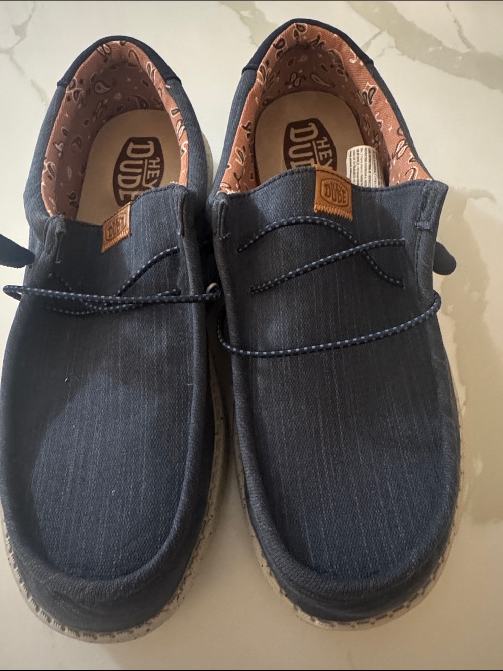 Hey Dude Men’s Navy Canvas Slip-On Loafers